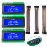 SuziePi 3 adet IIC I2C 2004 LCD Modül 20x04 LCD Ekran Modülü Ekran Arduino Ahududu Pi ile Uyumlu + 3 adet 20 CM 20Pin Kadın Erkek Jumper Telleri