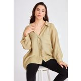 Suziş Kadın Haki Oversize Bol Kesim Gömlek