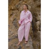 Suziş Kadın Pembe Oversize Gömlek Şalvar Pantolon Takım 50957