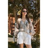 Suziş KAHVERENGİ ETNİK DESENLİ BLUZ PER5112