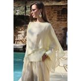 Suziş TEREYAĞ SARISI UÇUŞAN PELERİN BLUZ 5026