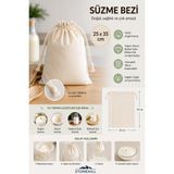 Süzme Bezi 25 x 35 cm -%100 Doğal Pamuk, 3-4 kg Kapasiteli Yoğurt, Labne ve Lor Peyniri Yapımı - 0 - 1 lt