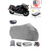Suzuki Gsx-R 1300 Hayabusa Branda Gri Arka Çanta Uyumlu(Topcase) Motosiket Brandası Motor Örtüsü Çadır Su Geçirmez Motosiklet Kılıfı Motor Brandası,lastikli,taşıma Torbalı