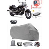 Suzuki Marauder 250 Branda Gri Arka Çanta Uyumlu(Topcase) Motosiket Brandası Motor Örtüsü Çadır Su Geçirmez Motosiklet Kılıfı Motor Brandası,lastikli,taşıma Torbalı