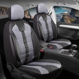 Suzuki Splash Tek Parça Uyumlu Oto Koltuk Kılıfı Deri Detaylı Kumaş Vista Füme Siyah - Füme - Siyah