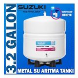 SUZUKI TECHNOLOGY, 12 Litre 3.2 Galon Metal Su Arıtma Tankı (Gri-Buz)