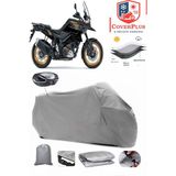 Suzuki V-Strom 1050 Xt Branda Gri Arka Çanta Uyumlu(Topcase) Motosiket Brandası Motor Örtüsü Çadır Su Geçirmez Motosiklet Kılıfı Motor Brandası,lastikli,taşıma Torbalı