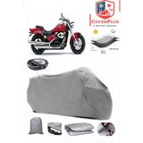 Suzuki Vl 800 Intruder Branda Gri Arka Çanta Uyumlu(Topcase) Motosiket Brandası Motor Örtüsü Çadır Su Geçirmez Motosiklet Kılıfı Motor Brandası,lastikli,taşıma Torbalı