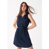 Suzy Gold Klasik Mürekkep Mavi Jean Elbise 130317-81270