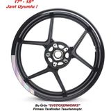 Sv Sticker Works Çeyrek Jant Dış Kaplama Motosiklet Jant Sticker 4'lü Set Sticker Etiket Modeli