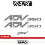 Sv Sticker Works Honda Adv 350 Sticker Uyumlu Yazı – Yüksek Kalite Özel Kesim Folyo (2'li Set) - Gri - SVSTICKERWORKS