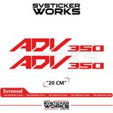Sv Sticker Works Honda Adv 350 Sticker Uyumlu Yazı – Yüksek Kalite Özel Kesim Folyo (2'li Set) - Kırmızı - SVSTICKERWORKS