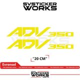Sv Sticker Works Honda Adv 350 Sticker Uyumlu Yazı – Yüksek Kalite Özel Kesim Folyo (2'li Set) - Sarı - SVSTICKERWORKS