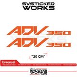 Sv Sticker Works Honda Adv 350 Sticker Uyumlu Yazı – Yüksek Kalite Özel Kesim Folyo (2'li Set) - Turuncu - SVSTICKERWORKS