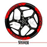 Sv Sticker Works Honda Dıo Jant Şeridi Geniş Sticker Dıştan Içe Kaliteli Yüksek Yapışkanlı Sticker - Kırmızı