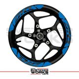 Sv Sticker Works Honda Dıo Jant Şeridi Geniş Sticker Dıştan Içe Kaliteli Yüksek Yapışkanlı Sticker - Mavi