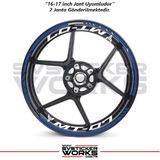 Sv Sticker Works Yamaha Mt-07 Jant Sticker Dış ve Iç Set Sticker Jant Şeridi - Mavi
