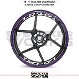Sv Sticker Works Yamaha Mt-07 Jant Sticker Dış ve Iç Set Sticker Jant Şeridi - Mor