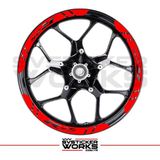 Sv Sticker Works Yamaha R25 Jant Şeridi Geniş Sticker Dıştan Içe Kaliteli Yüksek Yapışkanlı Sticker - Kırmızı