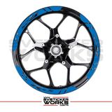 Sv Sticker Works Yamaha R25 Jant Şeridi Geniş Sticker Dıştan Içe Kaliteli Yüksek Yapışkanlı Sticker - Mavi