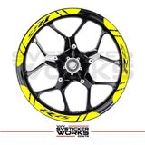 Sv Sticker Works Yamaha R25 Jant Şeridi Geniş Sticker Dıştan Içe Kaliteli Yüksek Yapışkanlı Sticker - Sarı