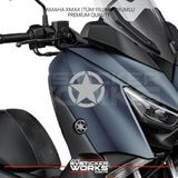 Sv Sticker Works Yamaha Xmax Yıldız Sticker Yan Grenaj Desen Ikili Sticker - Gri - SVSTICKERWORKS