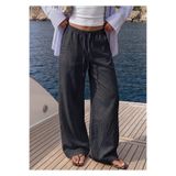 SV Sun Victoria Kadın Keten Pantalon Siyah