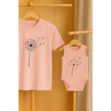 SVART WEAR Anne Bebek Çocuk Kombin Pamuklu Oversize Tshirt Tişört+Pamuklu Çıtçıtlı Body Zıbın TEKLİ FİYAT