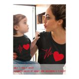 SVART WEAR Anne Kız Aşk Baskılı Kombin Tişört Takımı T-Shirt Twin Anne Kız Çoçuk (TEKLİ FİYAT)