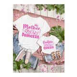 SVART WEAR Anne Kız Kombin Tişört Takımı T-Shirt Twin Anne Kız Çoçuk Mother of a Princess (TEKLİ FİYAT)