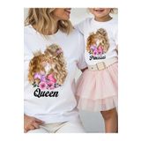 SVART WEAR Anne Kız Kombin Tişört Takımı T-Shirt Twin Anne Kız Çoçuk Queen Princess(TEKLİ FİYAT)