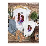SVART WEAR Anne Kız Kombin Tişört Takımı T-Shirt Twin Kız Çocuk Anne Super mom (TEKLİ FİYAT)