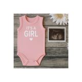 SVART WEAR İt's a GİRL Desenli Baskılı Pamuklu Bebek Body Badi Çıtçıtlı Gender Reveal Cinsiyet