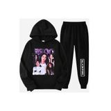 SVART WEAR Jisoo Blackpink Baskılı Çocuk Alt-Üst Takım %100 Pamuklu Sweatshirt Eşofman Altı