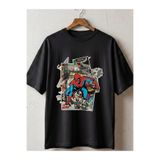 SVART WEAR Spider-Man Baskılı Unisex Oversize %100 Pamuklu T-Shirt
