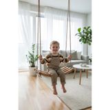 Svava Premium Doğal Kayın Ahşap Çocuk Salıncağı | İç-Dış Mekan | 24x67x240 cm | 8 mm Jüt Halat