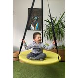 Svava Tavana Asılan Ev Tipi Çocuk Salıncağı - Yuvarlak Bebek Çocuk Hamak Salıncak (SARI)