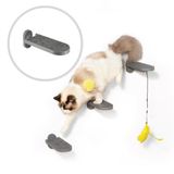 SVD.PET (3'lü Paket Kedi Duvar Basamakları, Değiştirilebilir Keçe Pedli Kedi Tırmanma Merdivenleri, Kedi Oyuncaklı Duvara Monte Edilmiş Kedi Tırmanma Rafları, Kedi Duvar Mobilyaları (Koyu Gri)