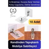 Svein 10 Adet Kendinden Yapışkanlı Mobilya Sabitleme Seti Delme Gerekmez Dolap Raf Tutucu Deprem Güvenliği - Şeffaf