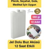 Svein 12 Saat Süreli 560 gr Jel Dolu Buz Aküsü Plastik Soğuk Zincir Gıda Yiyecek Uzun Süre Koruma 10 Adet