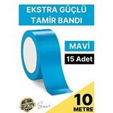 Svein 15 Adet 10 mt Mavi Tamir Takviye Kapatıcı Güçlü Onarım Bandı Su Geçirmez Sızdırmaz Dayanıklı Çatlak