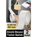 Svein 2 Adet Ekstra Güçlü Dayanıklı Su Geçirmez Sızdırmaz Yalıtım İzolasyon Beyaz Tamir Bandı 10 Mt 48 Mm