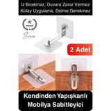 Svein 2 Adet Kendinden Yapışkanlı Mobilya Sabitleme Seti Delme Gerekmez Dolap Raf Tutucu Deprem Güvenliği - Şeffaf