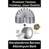 Svein 2'li Premium Yırtılmaz Kopmaz Ankastre Aspiratör Davlumbaz Havalandırma Borusu Alüminyum Folyo Bant