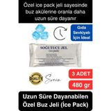 Svein 3 Adet 480 gr Soğutucu Jel Poşet Buz Aküsü Yolculuk Seyahat Yiyecek Için Uygun Uzun Süre Dayanım - Beyaz - 480 ml