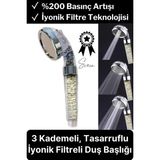 Svein 3 Kademeli Yüksek Basınçlı Arıtmalı Ayarlanabilir Uzun Ömürlü Universal Su Tasarruflu Duş Başlığı