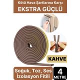 Svein 4 Metre Kahve Pvc Doğrama Kapı Pencere Soğuk Geçirmez Sızdırmaz İzolasyon Fitil Yapışkanlı 2x2=4 mt