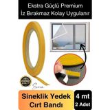 Svein 4 mt Güçlü Premium Sineklik Yedek Cırt Bant Pencere Kapı Yapışkanlı Tül Sinek Perdesi Bandı 2 Adet