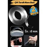 Svein 5 Adet Çok Amaçlı Çift Taraflı Iz Bırakmaz Tamir Montaj Bandı Şeffaf Güçlü Silikon Bant 18 mm x 2 mt - 18mm X 2 mt
