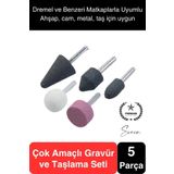 Svein 5 Parça Hobi Gravür Dremel Taşlama Ucu Mini Metal Ahşap Oyma Seti Parlatma Zımparalama Fırçalama
